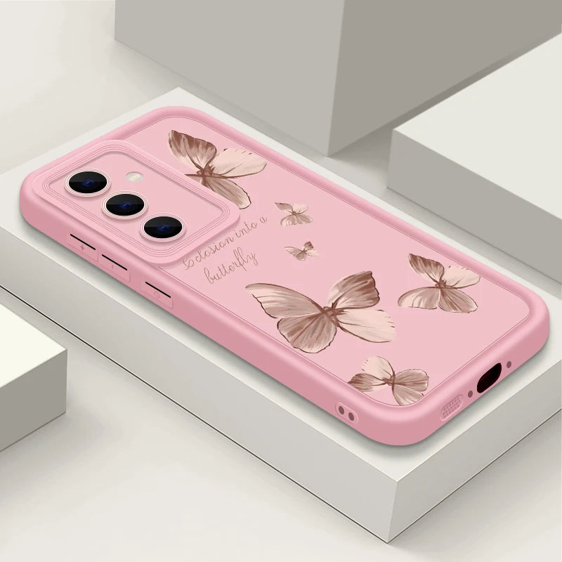 Gold Butterfly Soft Samsung Case