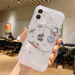 Snoopy Astronaut Transparent iPhone Case