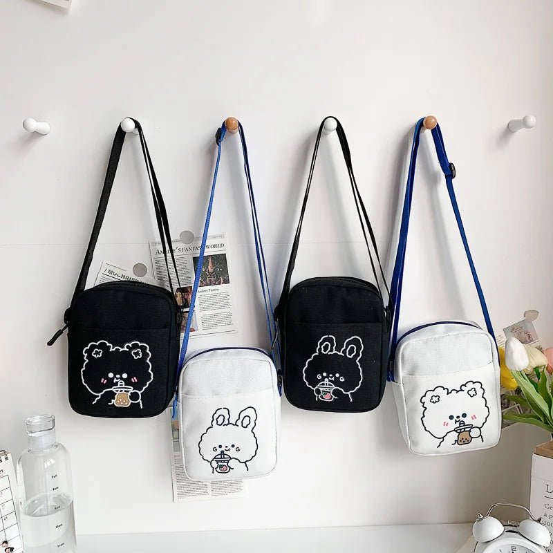 Cute Large-Capacity Canvas Crossbody Bag