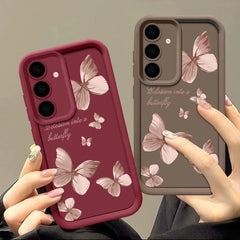 Gold Butterfly Soft Samsung Case