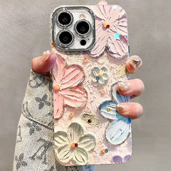 Luxury Glitter Flower iPhone Case