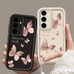 Gold Butterfly Soft Samsung Case